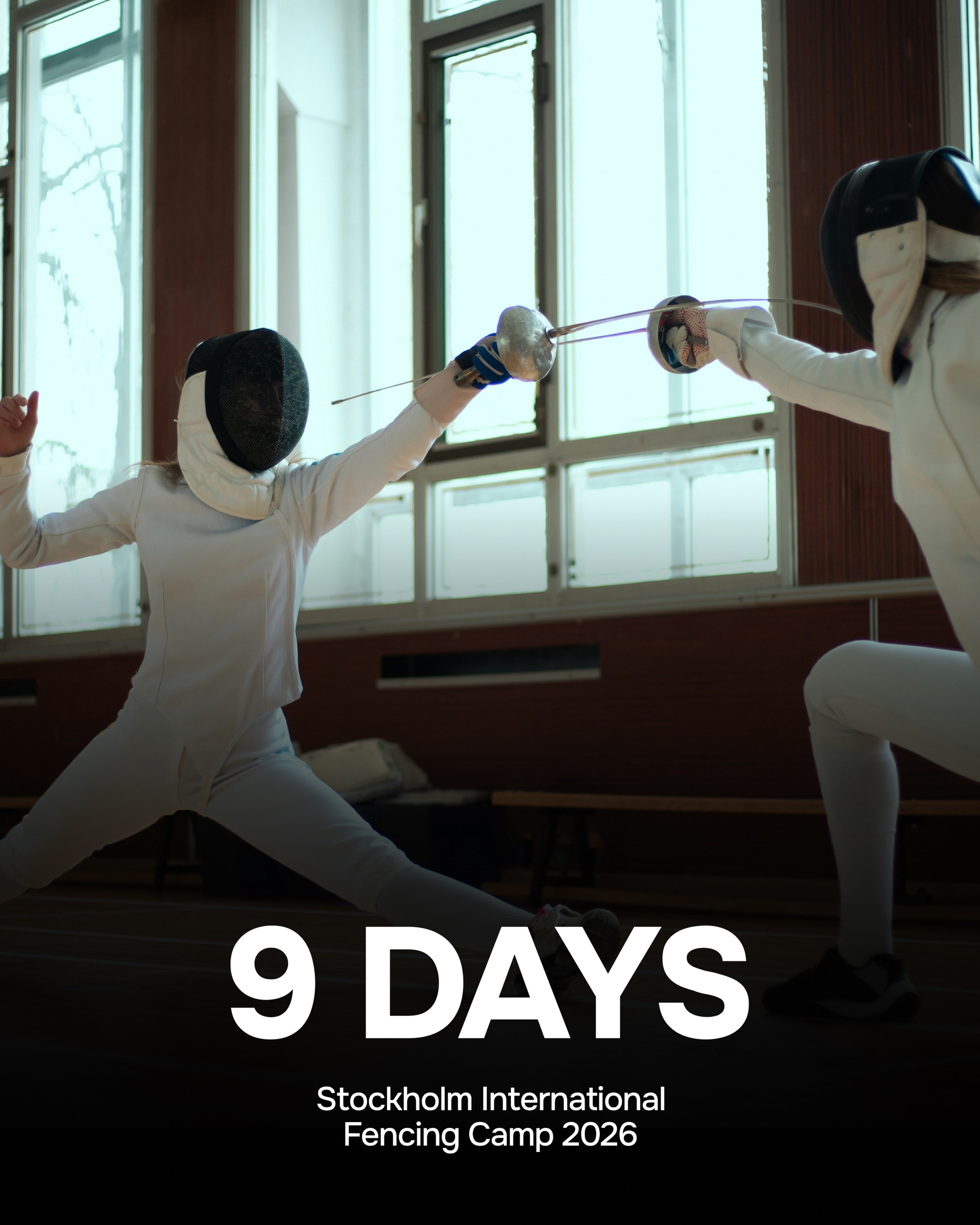 Only 9 days until the first Stockholm Fencing Camp kicks off! 🤺
 
We’re so excited to welcome fencers from around the world for an unforgettable week of training, sparring, and new friendships at Bosön, Sweden’s Olympic Training Centre.
 
Safe travels to everyone joining us—we can’t wait to see you in Stockholm!
 
#StockholmFencingCamp2026